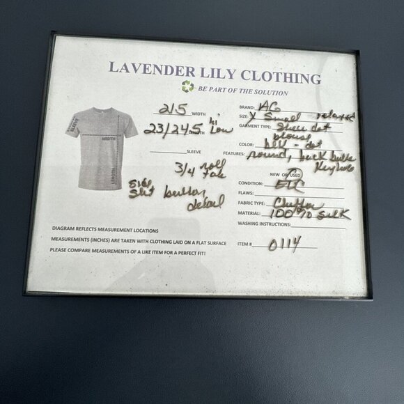 AG Adrianano Goldschmidt Women's XS Sheer 100% Silk Blouse Black Dot EUC - Picture 14 of 14